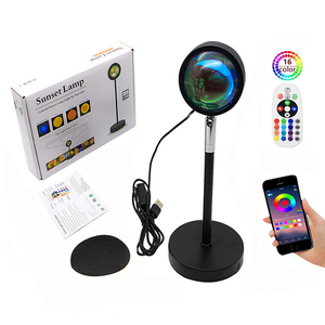 Lámpara <span class=keywords><strong>de</strong></span> Proyección LED con Efecto Atardecer, 16 Colores, Lámpara Moderna RGB, Luz Nocturna <span class=keywords><strong>para</strong></span> Dormitorio, Proyección <span class=keywords><strong>de</strong></span> Arcoíris, Lámpara <span class=keywords><strong>de</strong></span> Pie - Product Image 2