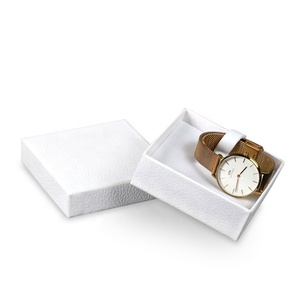 Low MOQ customized luxury leather gift wedding jewelry necklace ring watch box