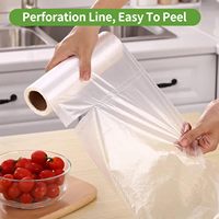 Transparante PE-afritsbare productenzakkenrol, voedselveilig, wegwerpbaar, van gerecycled plastic, zeefdruk bedrukt voor fruit