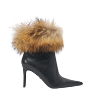 Bottes de mode pour femmes à talon aiguille et bout pointu, avec détails en fourrure, pour l'hiver, design d'usine