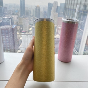Gobelets à sublimation à paillettes effet brut, gobelets arc-en-ciel en acier inoxydable à double paroi, droits, vente en gros, 20 oz, 25 pièces - Product Image 4