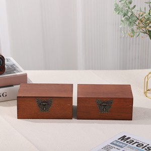 Caja de Madera Cuadrada con Tapa Abatible, Madera de Pino Maciza, Hecha a Mano, para Regalos, Manualidades, Almacenamiento y Embalaje - Product Image 3