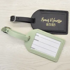 Wholesale Travel Accessories Custom Travel Color Airplane Luggage Tag PU Leather Privacy Cover Baggage Luggage Tag