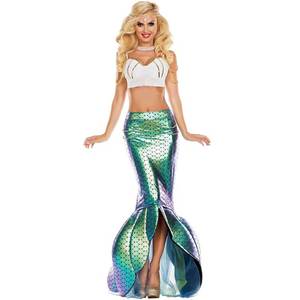 Costumes de mascarade sexy pour adultes, tenue de cosplay sirène, jupes et soutien-gorge pour soirées d'Halloween et jeux de rôle en boîte de nuit - Product Image 1