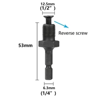 Adaptateur de mandrin de perceuse à tige hexagonale de 1/4 po vers embouts à filetage mâle de 1/2 po et 3/8 po, convertisseur à changement rapide