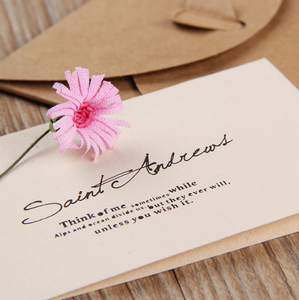 DIY hecho a mano flor seca <span class=keywords><strong>Vintage</strong></span> papel Kraft <span class=keywords><strong>cumpleaños</strong></span> tarjeta de felicitación bendición de Navidad tarjeta Universal - Product Image 5