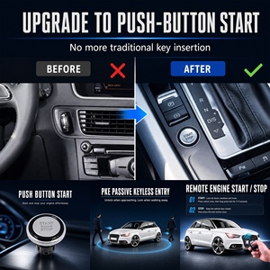 Kit de démarrage sans clé à bouton-poussoir PKE pour <span class=keywords><strong>Audi</strong></span> A6, démarrage et arrêt du moteur par clé intelligente, maintien de la clé d'origine, vente en gros pour voitures - Product Image 2