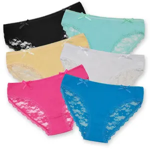 Yun Meng Ni Newest Design Underwear Wholesale Cotton Lace Women Sexy Panties Transparent Lace Full Back Cover Panties for Women