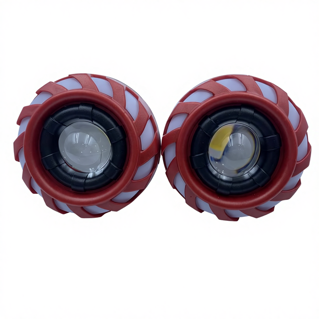Dual Aperture Devil & Angel Eye 12W Front LED Headlight for Motorcycles Built-In Lighting System