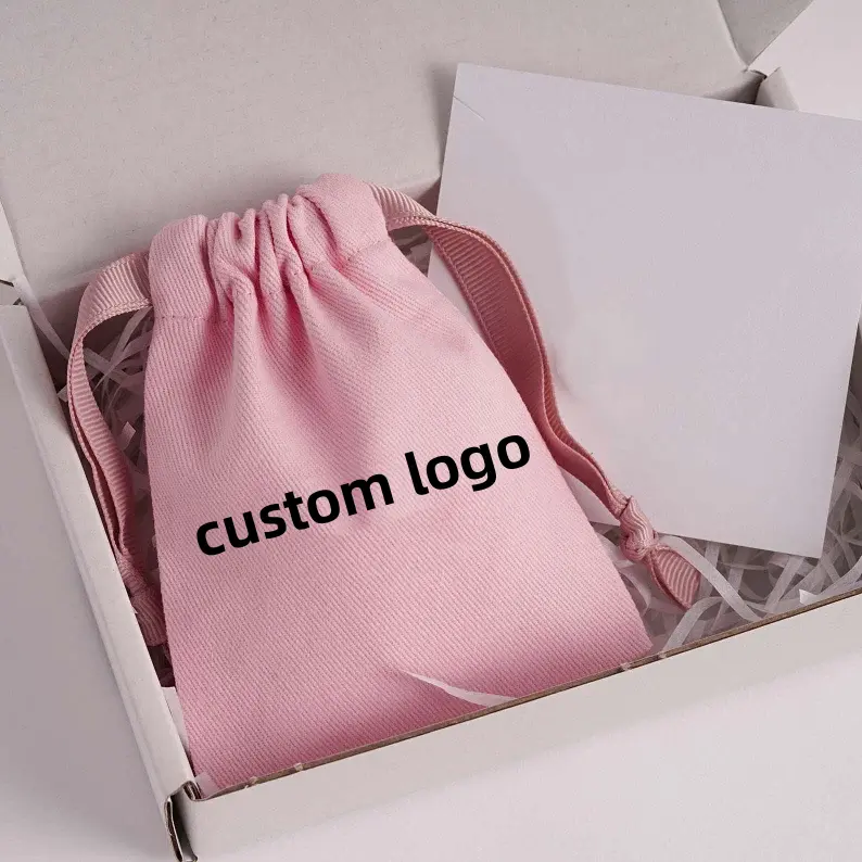 Bolsa de algodón de lujo personalizada con cordón, bolsa de algodón impresa para ropa, zapatos, bolsas grandes para el polvo del cabello