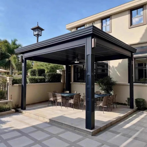 Gazebo d'extérieur, cour, alliage d'aluminium, persiennes, auvent électrique, villa, jardin, véranda, style moderne chinois, pavillon - Product Image 1