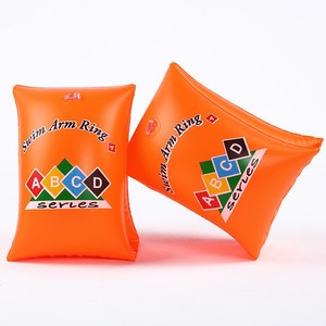 Bouées de natation gonflables pour enfants, manches aquatiques épaissies avec motif lettres ABCD, couleurs orange, bleu, jaune - Product Image 2
