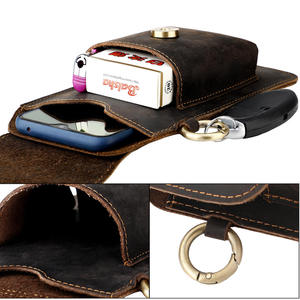 Sac banane vintage en cuir Crazy Horse Andong pour homme, sacoche de téléphone en cuir de vachette, sac de ceinture pour le travail en extérieur, le sport et les clés, sac à main - Product Image 5