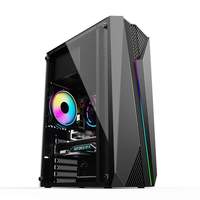 Boîtiers PC Gaming Mid-Tower Haut de Gamme pour Vente en Gros avec Panneau LED en Plastique pour Ordinateur de Bureau