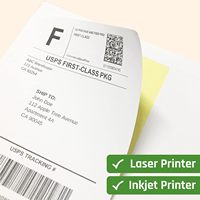 Étiquettes autocollantes A4 21x29,7 100 feuilles Papier blanc Autocollant adhésif pour imprimante laser jet d'encre