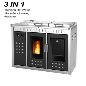 Poêle à granulés de bois moderne autonome sans fumée GT2501A 3 en 1, <span class=keywords><strong>chauffage</strong></span> <span class=keywords><strong>central</strong></span> à eau, chaudière à granulés, cuisinière - Product Image 1