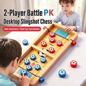 Jeu de football de table en bois 2 joueurs, jeu de combat à disques élastiques, pour fêtes de famille et enfants, usage intérieur, CE CPC, vente en gros, OEM, personnalisé - Product Image 2