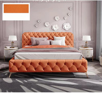 Cadre de lit rembourré à la mode lit de luxe en cuir simple et double king size ensemble de lit et matelas king size de Turquie