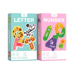 Montessori trẻ em tủ lạnh sticker vui vẻ học tập ghép hình câu đố bán buôn phim hoạt hình động vật Bảng chữ cái thư số đồ chơi giáo dục - Product Image 2