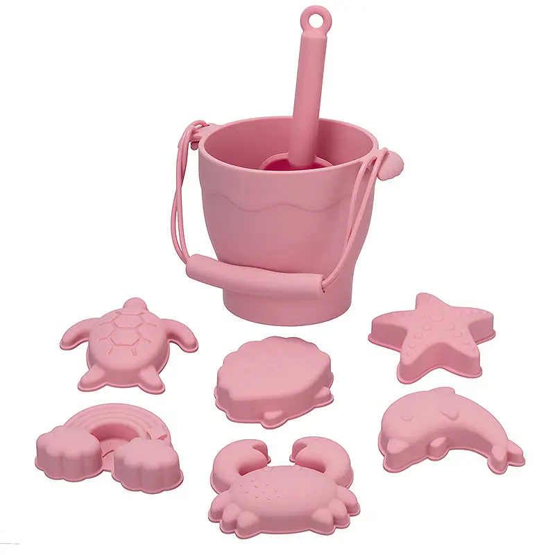 Summer Outdoor Toys Beach Sand Bucket Eco Friendly Funny Silicone Beach Sand Toy Set For Kids Toys Beach
