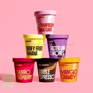 4oz 8oz 16oz tùy chỉnh Ice Cream bao bì container Nhà cung cấp với logo nắp và muỗng - Product Image 1