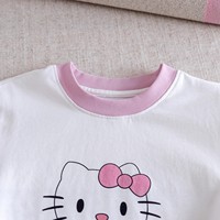 T-shirt imprimé en coton à manches longues pour filles, effet deux-pièces, nouvelle tenue printemps/automne pour enfants, haut de princesse pour bébé automne
