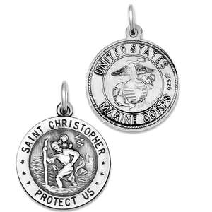 Liontin Jimat St Christopher Hitam Perak Antik Kustom - Product Image 5