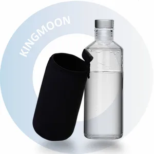 Glas wasser flasche 32 oz High Boro silicate mit Neopren hülle Auslaufs icherer Deckel Wieder verwendbar Umwelt freundlich Bpa Free