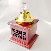 Porte-encens dukhoon brûleur dubaï bois laiton oudh nacre bakhoor brûleur gaharu brûleur d'encens encen bakhoor chauffage