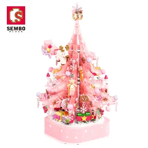 Sembo Block 605024 Kids Gift Light Educational Assembly Bricks Kits Christmas Series Crystal Christmas Tree Building Blocks Toys