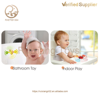 Lot de 3 jouets de dentition en silicone pour bébé, hochets sensoriels en plastique, moulin à vent rotatif pour le bain avec ventouse