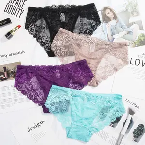 Ladys Hot Hollow Out Lace Panties Transparent Underwear Womens Sexy See Through Panties Lingerie