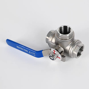 Válvula de bola fija manual de 3 vías de acero inoxidable 304 con rosca hembra, tipo T/L engrosada, rosca interna Q14F/Q15F-16P - Product Image 4