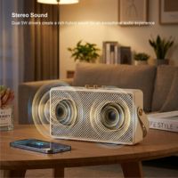 Haut-parleur Bluetooth portable sans fil vintage rétro avec logo personnalisé, double lecteur de musique 5W, MP3, TF, FM pour bureau extérieur