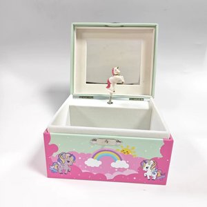 Boîte à musique carrousel rotatif personnalisée avec miroir et manivelle, prix d'usine, boîte à bijoux musicale élégante pour la décoration intérieure - Product Image 4