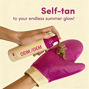 Mousse autobronceante Natural, ligera, de marca privada, 100% Natural, vegana, autobronceante, con guante - Product Image 1