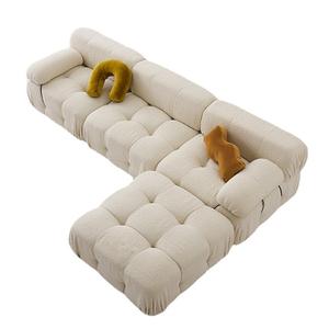 AOMISI <span class=keywords><strong>CASA</strong></span> Mobilier design moderne Ensemble de canapés en tissu de lin Ensemble de canapés rembourrés Canapé modulaire en grappe - Product Image 1