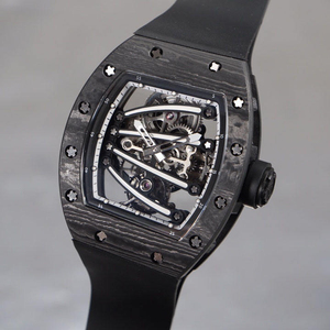 High-quality Forged Carbon Fiber <b>Skeleton</b> <b>Automatic</b> <b>Watch</b> With Black Rubber Strap - Product Image 3