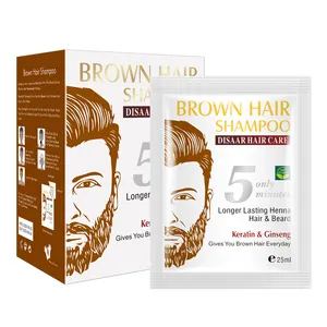 Dissar Organic Hair Care Brown Shampoo Keratin Dye Hair And Beard Shampoo Long Lasting For Man And Women.