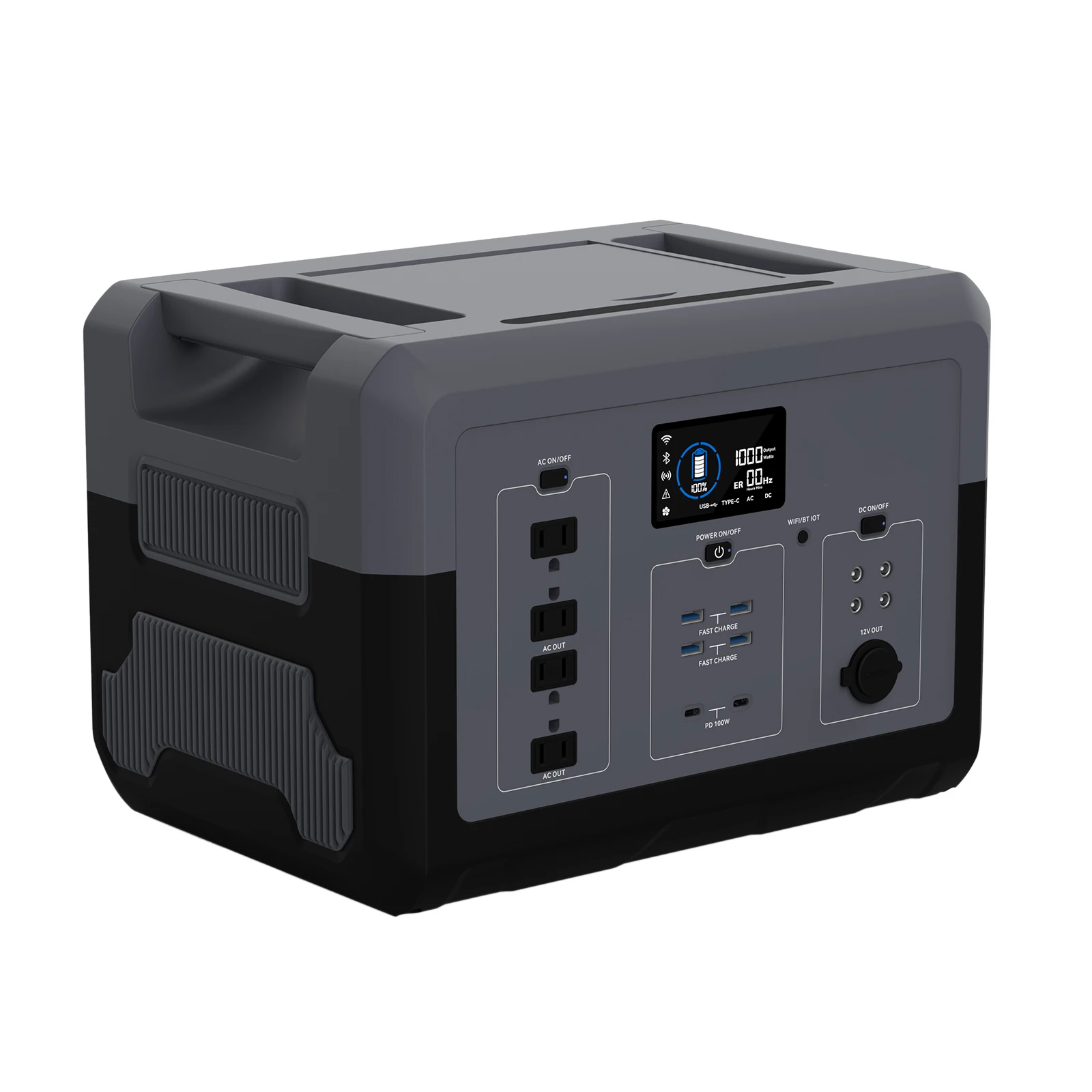 Solar Generator <strong>1500W</strong> 220V 110V Portable Power Station <strong>UPS</strong> <strong>Pure</strong> <strong>Sine</strong> <strong>Wave</strong> <strong>LiFePO4</strong> Battery EU/USA/UK Plug Home Outdoor Camping