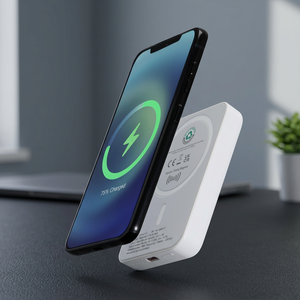 Power Bank Senza Marca 5000mAh e 15W, Ricarica Wireless Magnetica 20W PD, Plastica Riciclata Acrab, Corrente 3A, Logo OEM, Standard Presa Giapponese - Product Image 3