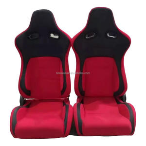 Siège baquet de course en fibre de verre personnalisé en cuir noir et daim <span class=keywords><strong>patchwork</strong></span> - Product Image 6