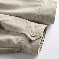 Veste de travail décontractée en coton à col montant, grande taille, tendance, style classique minimaliste, en toile, pour homme