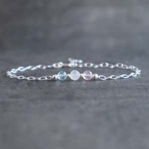 Braccialetto al <span class=keywords><strong>quarzo</strong></span> <span class=keywords><strong>rosa</strong></span> Moonstone, regalo del braccialetto dei desideri dei cristalli <span class=keywords><strong>di</strong></span> fertilità per le donne - Product Image 3
