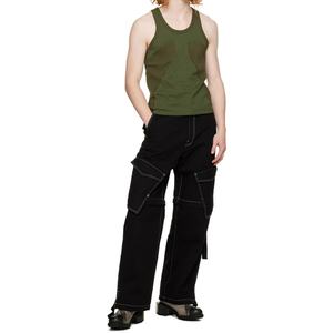 กางเกงยีนส์ผู้ชายทรง Relax Fit สีดำ ขาแบบถอดซิปได้ ตะเข็บตัดกัน ทรงพาราชูท - Product Image 5