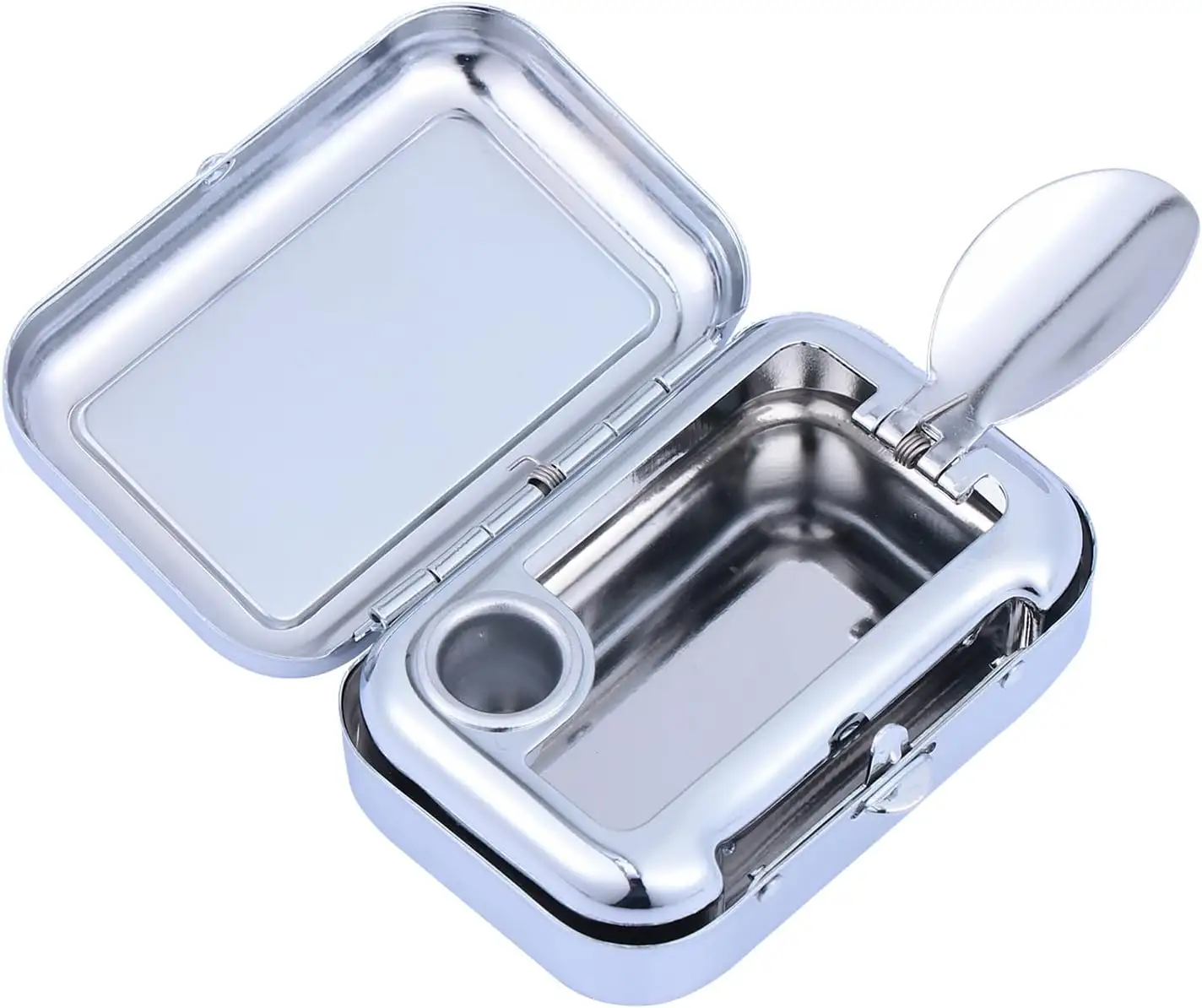 Amazon bestseller Mini compatto in acciaio inox posacenere portatile auto fornisce Patch bianco posacenere con coperchio