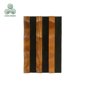 MUMU-paneles de pared de fibra de poliéster para decoración de empresa, listón de madera maciza para interiores, acústico, absorbente de sonido