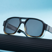 KAJILA Vente en gros Lunettes de soleil rétro personnalisées avec logo, monture carrée en PC, double pont, branches à clips CP, protection UV400 pour femmes et hommes