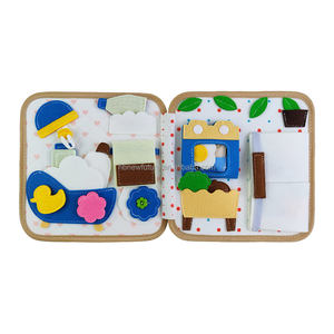 Libro de actividades Montessori para niños pequeños, libro ocupado, libro silencioso de fieltro con 10 páginas para el aprendizaje preescolar, juguetes educativos para el tiempo de barriga - Product Image 4