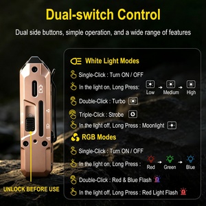 Mini <span class=keywords><strong>lampe</strong></span> torche de poche EDC rechargeable 180 °   <span class=keywords><strong>Lampe</strong></span> torche magnétique USB C rotative, porte-clés, lampes de poche <span class=keywords><strong>LED</strong></span> portables pour le camping - Product Image 4